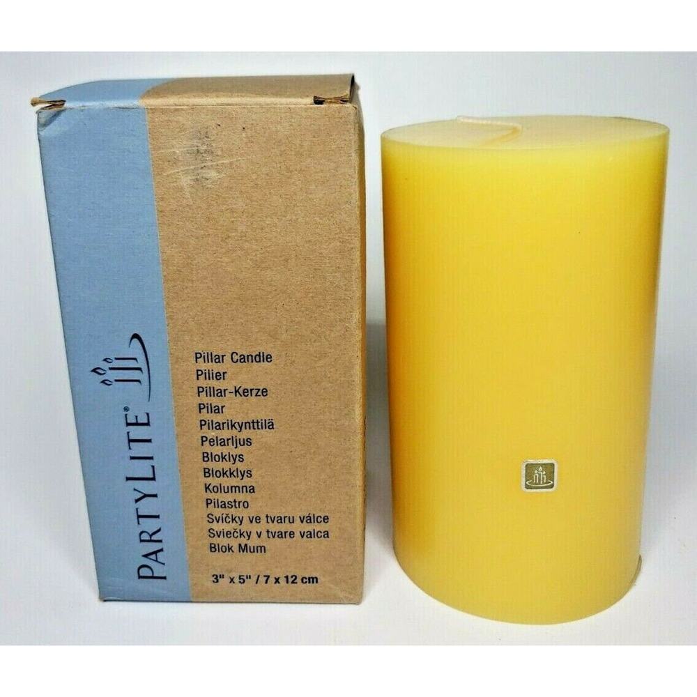 PartyLite 3" x 5"‎ Pillar Candle New in Box Daffodil P5H/C35165